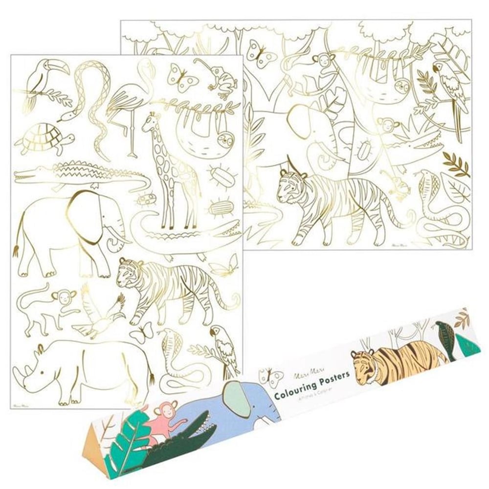 Meri Meri - Jungle Colouring Posters - Orman Boyamalı Poster