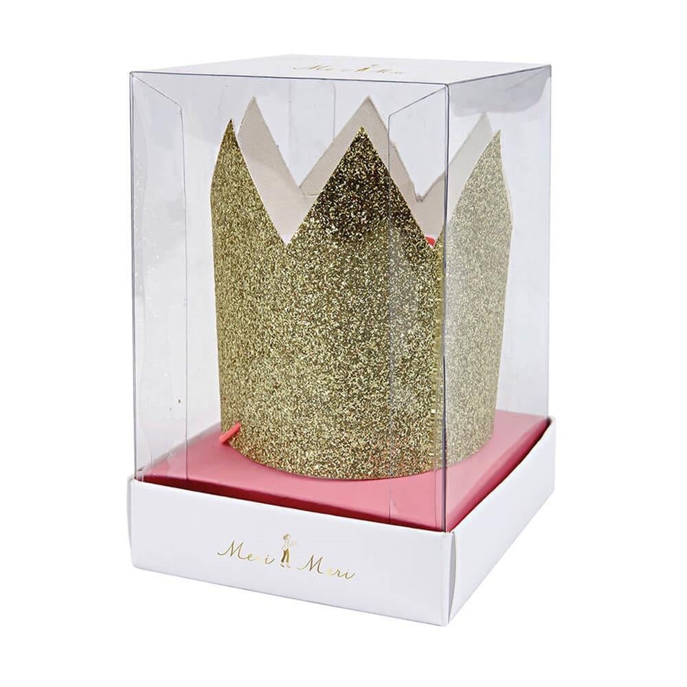 Meri Meri - Mini Gold Glitter Crowns - Mini Altın Simli Taçlar