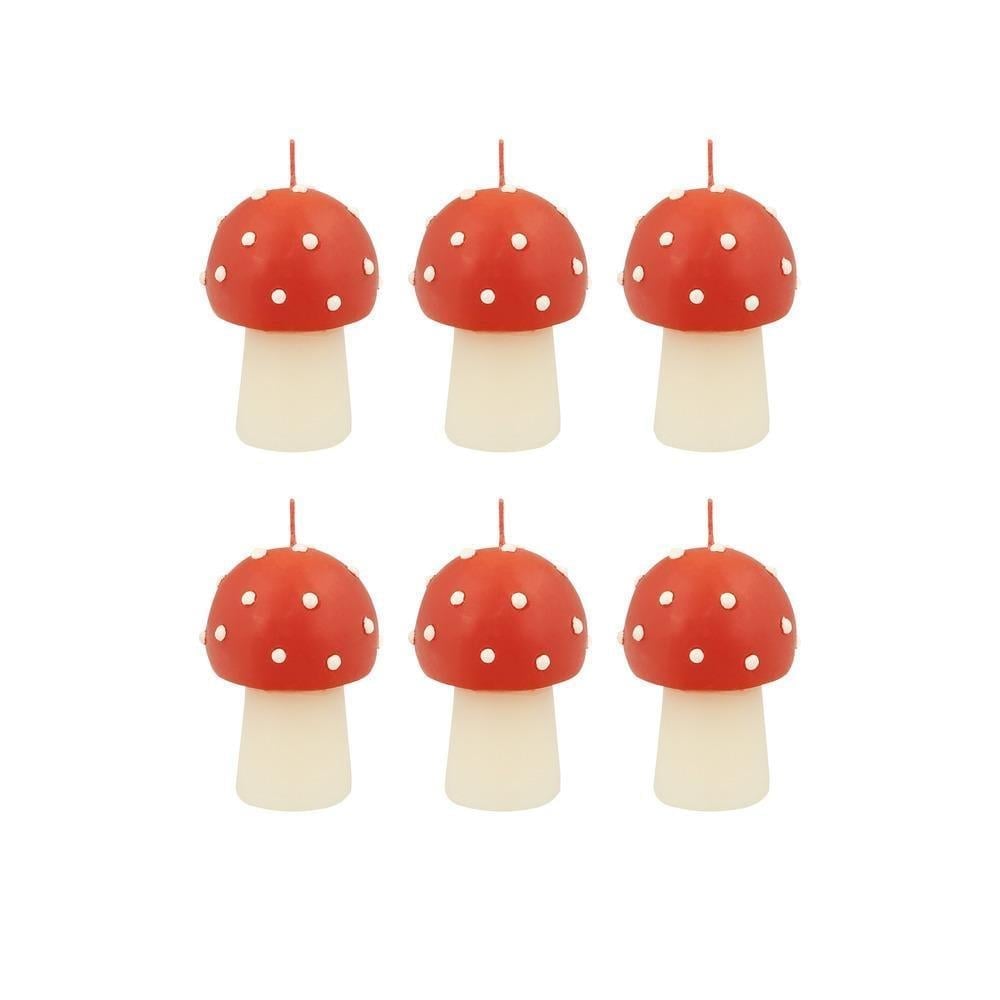 Meri Meri - Mini Mantar Mumlar - 6 Adet