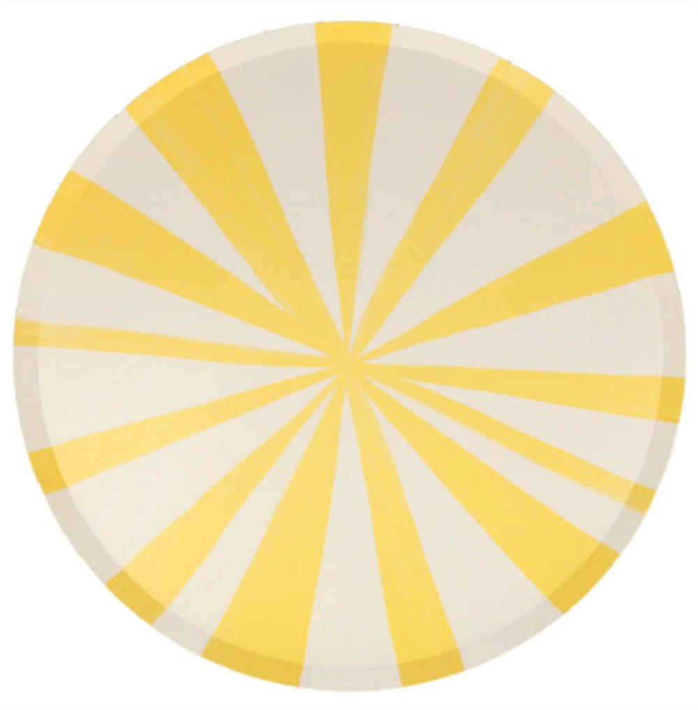Meri Meri - Mixed Stripe Dinner Plates - Renkli Çizgili Tabaklar - L - 8Li