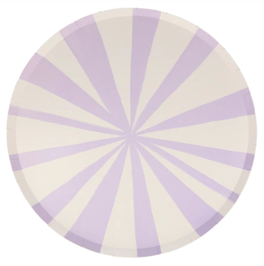 Meri Meri - Mixed Stripe Dinner Plates - Renkli Çizgili Tabaklar - L - 8Li