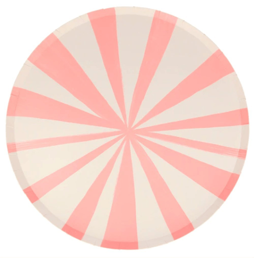 Meri Meri - Mixed Stripe Dinner Plates - Renkli Çizgili Tabaklar - L - 8Li