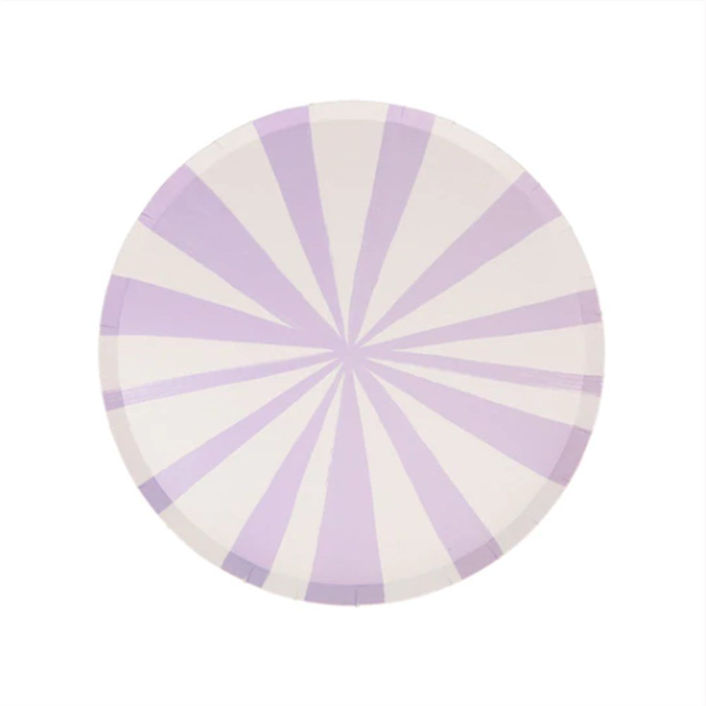 Meri Meri - Mixed Stripe Side Plates - Karışık Çizgili Tabaklar - M - 8Li