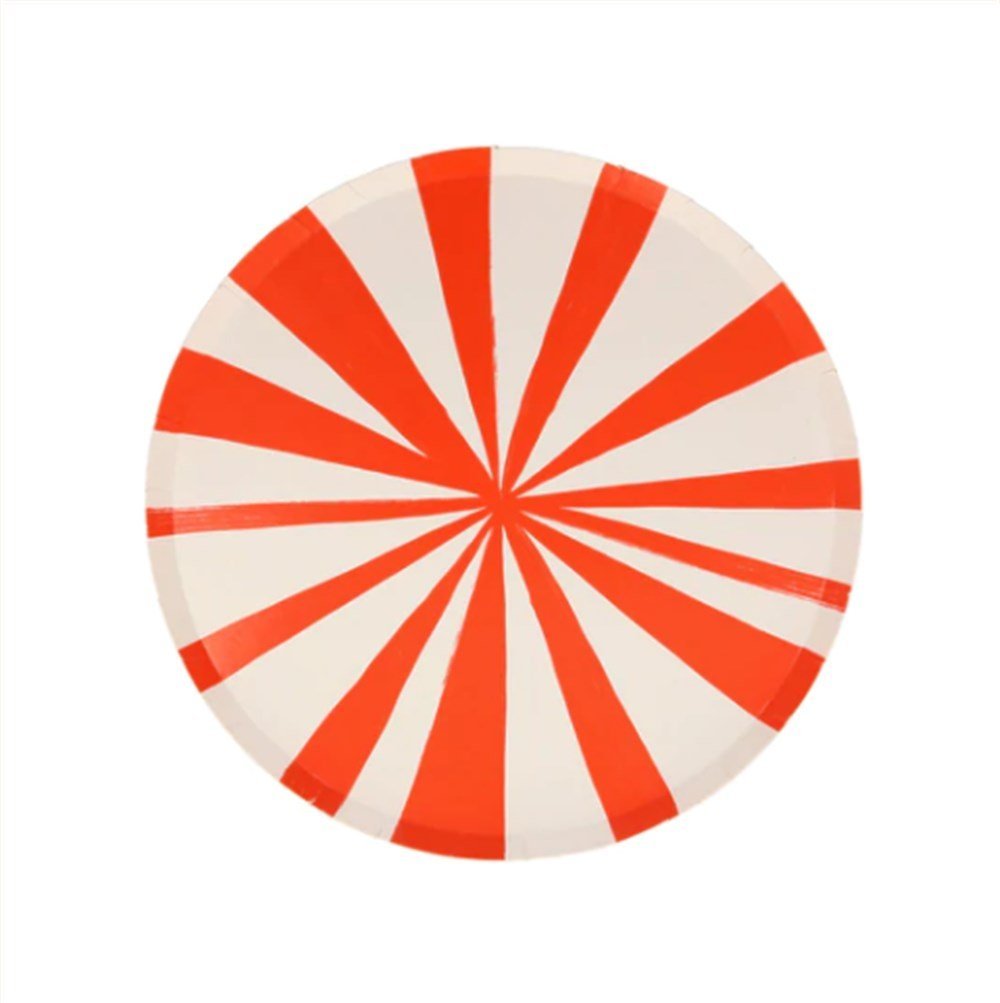 Meri Meri - Mixed Stripe Side Plates - Karışık Çizgili Tabaklar - M - 8Li