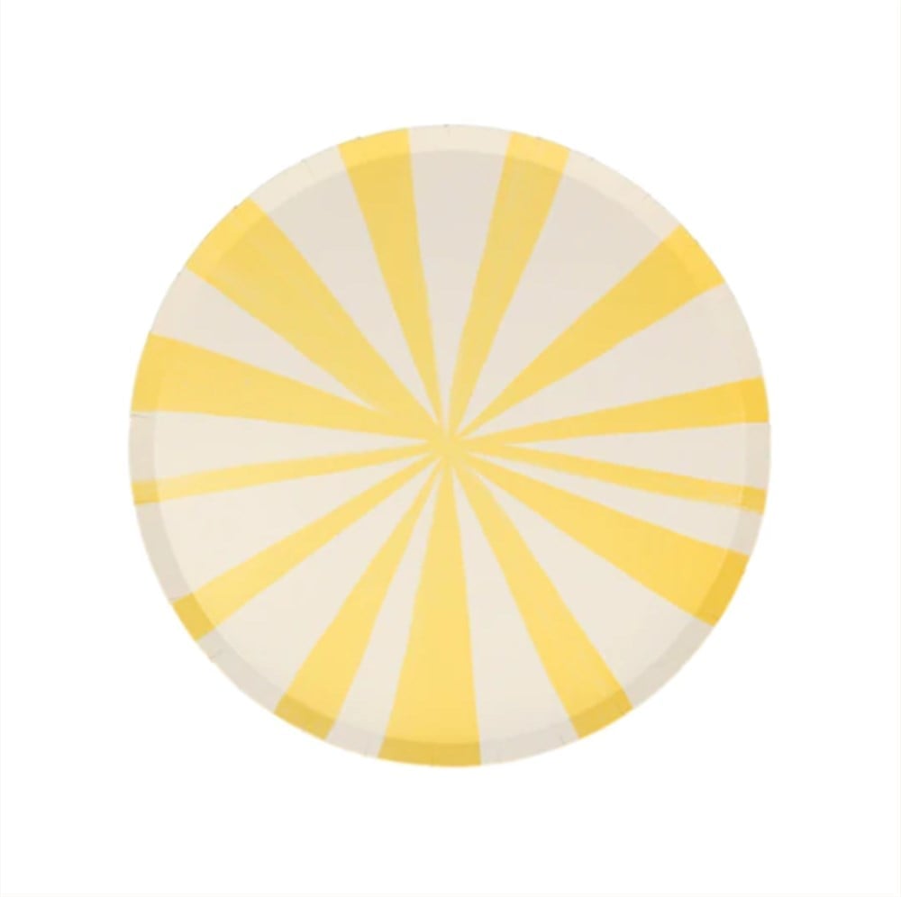 Meri Meri - Mixed Stripe Side Plates - Karışık Çizgili Tabaklar - M - 8Li