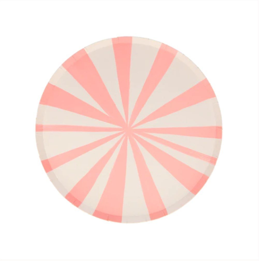 Meri Meri - Mixed Stripe Side Plates - Karışık Çizgili Tabaklar - M - 8Li