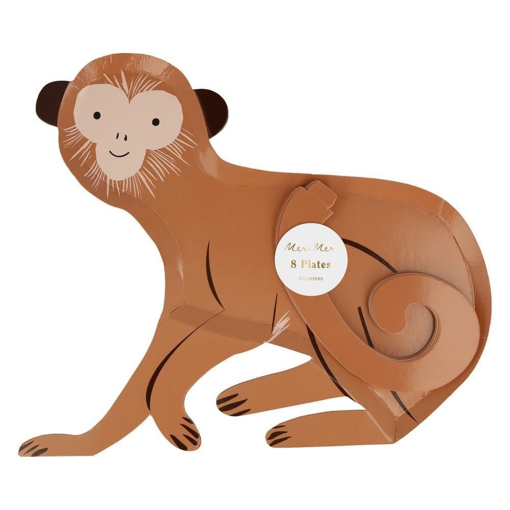 Meri Meri - Monkey Plates - Maymun Tabaklar - 8Li