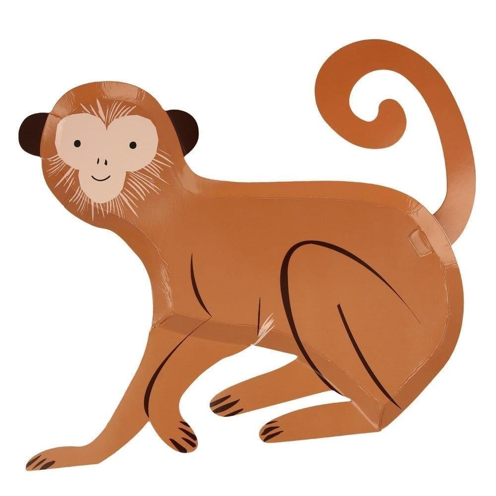 Meri Meri - Monkey Plates - Maymun Tabaklar - 8Li