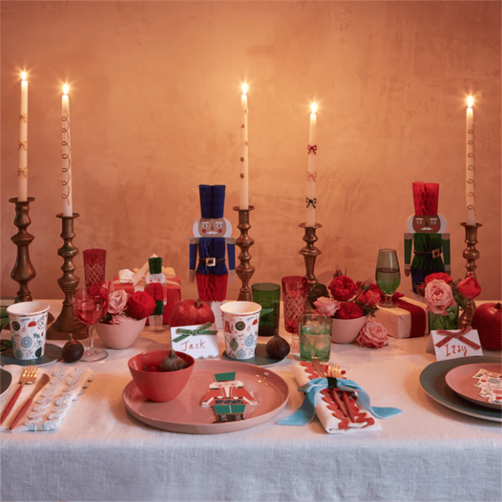 Meri Meri - Multi Colour Bow Taper Candle - Renkli Kurdeleli Mumlar (2Li)