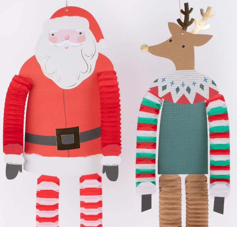 Meri Meri - Noel Baba ve Ren Geyiği Asılan Süsler - 4 Adet