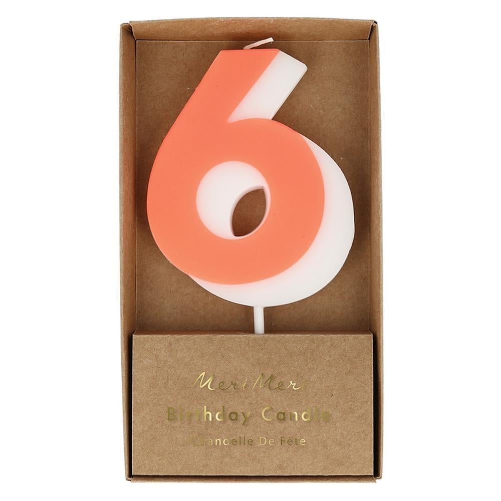 Meri Meri - Number Candle 6 - 6 Rakam Mum