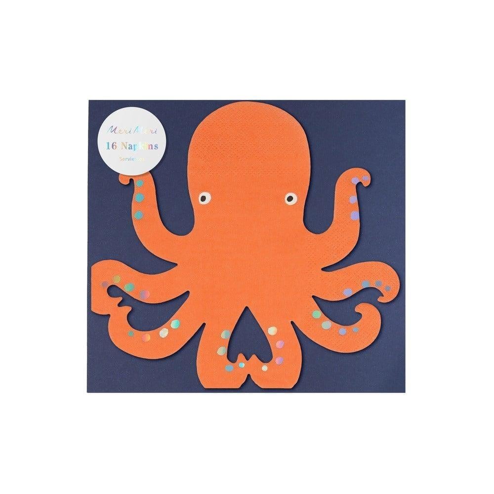 Meri Meri - Octopus Napkins - Ahtapot Peçeteler - 16Lı