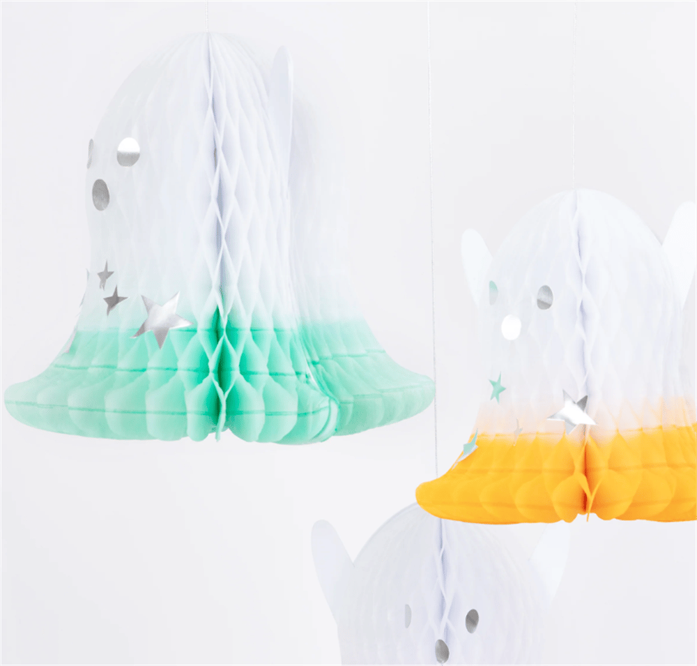 Meri Meri - Ombré Ghost Hanging Decorations - Neon Detaylı Hayalet Asılan Süsler (6Lı)