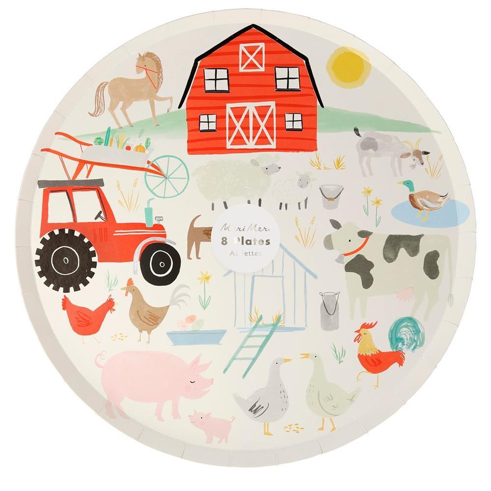 Meri Meri - On The Farm Dinner Plates - Çiftlik Tabak - 8Li