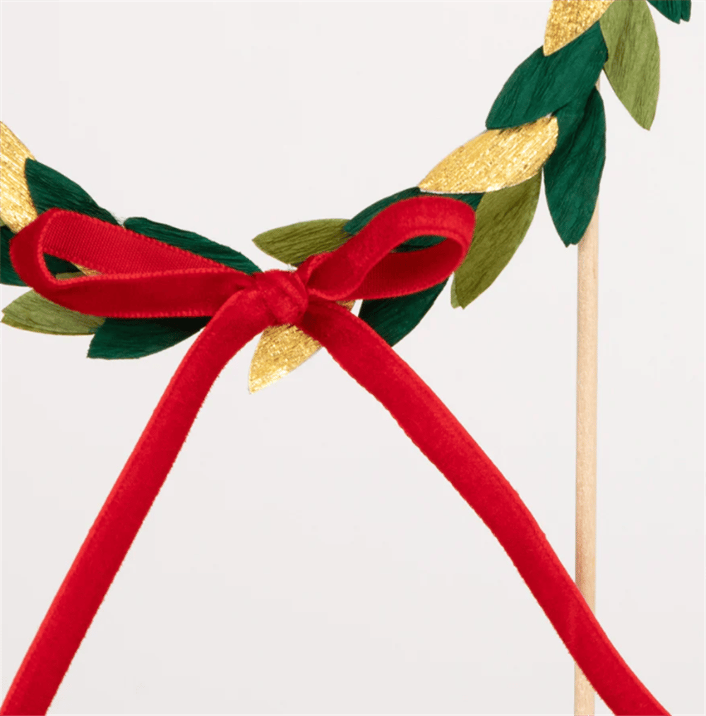 Meri Meri - Paper Wreath Cake Topper - Kağıt Çelenkli Pasta Süsü