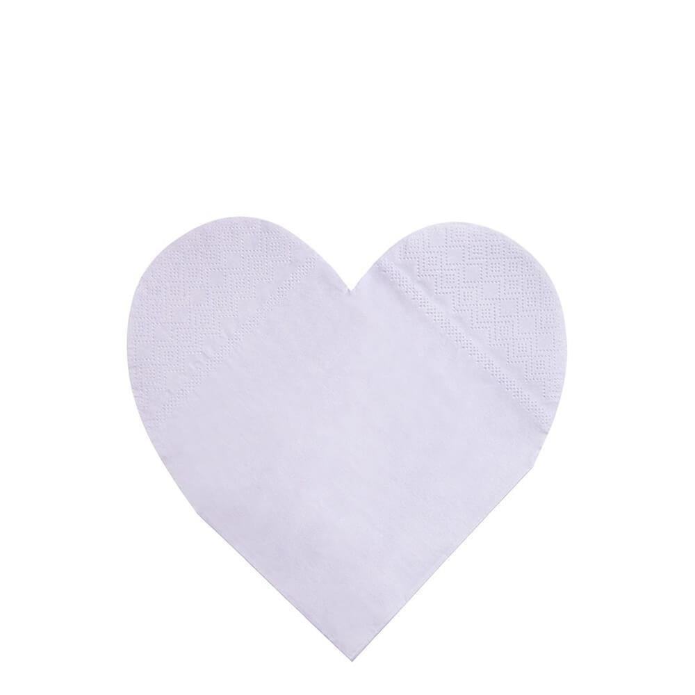 Meri Meri - Party Palette Heart Napkins - Renkli Kalp Peçeteler - L - 20Li