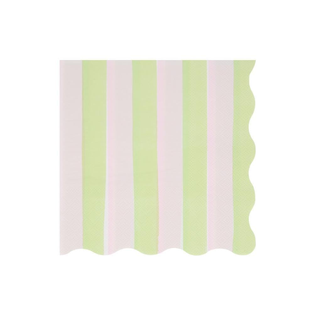 Meri Meri - Pastel Çizgili Peçeteler - L - 16 Adet