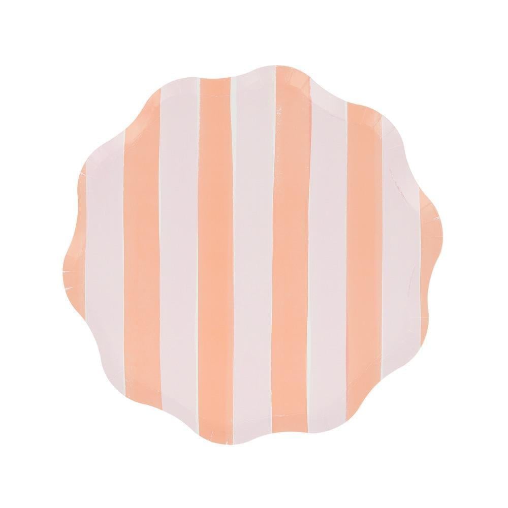 Meri Meri - Pastel Çizgili Tabaklar - M - 8 Adet
