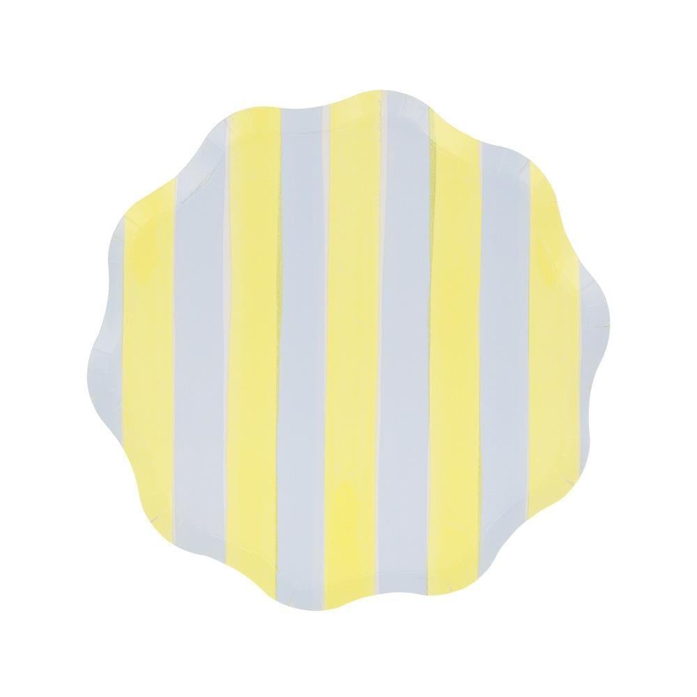 Meri Meri - Pastel Çizgili Tabaklar - M - 8 Adet