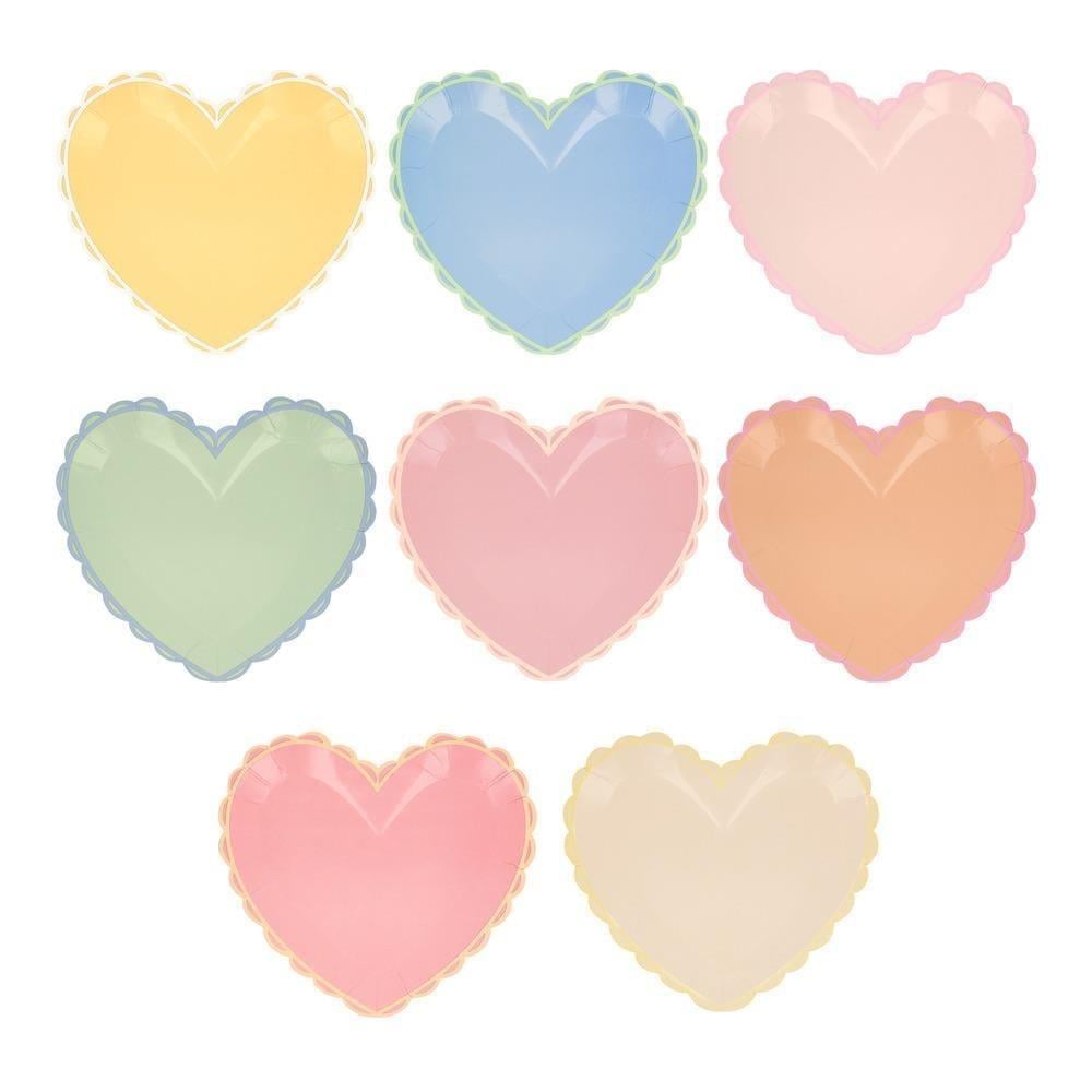 Meri Meri - Pastel Renk Kalp Tabaklar (8Li)
