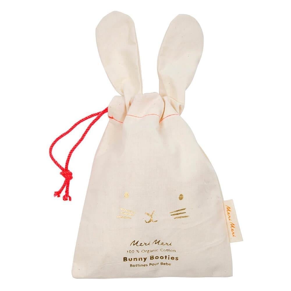 Meri Meri - Peach Bunny Baby Booties - Şeftali Tavşanlı Bebek Patiği