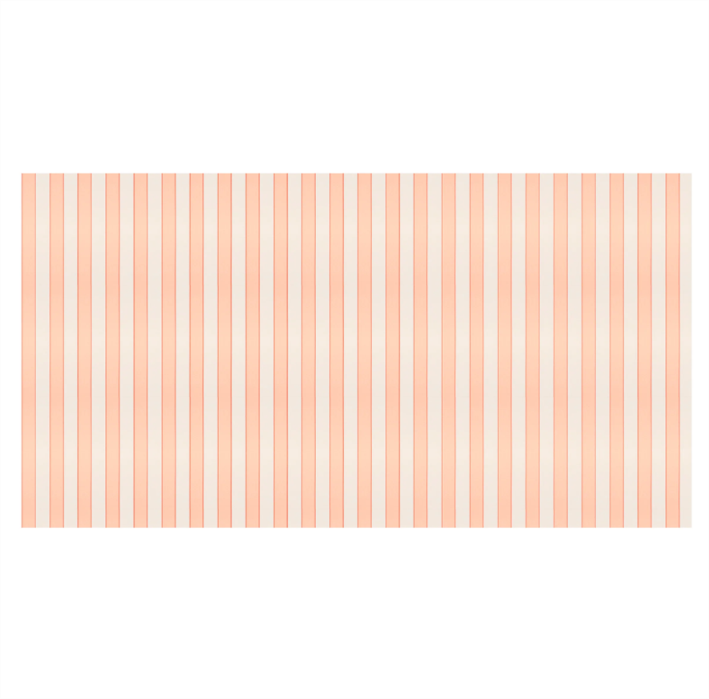 Meri Meri - Peach Stripe Tablecloth - Şeftali Tonlu Çizgili Kağıt Masa Örtüsü