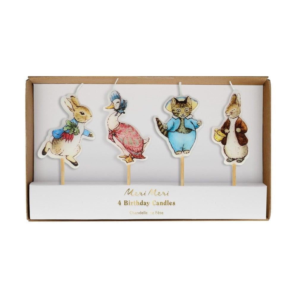 Meri Meri - Peter Rabbit In The Garden Candles - Peter Rabbit Bahçede Mumlar - 4Lü