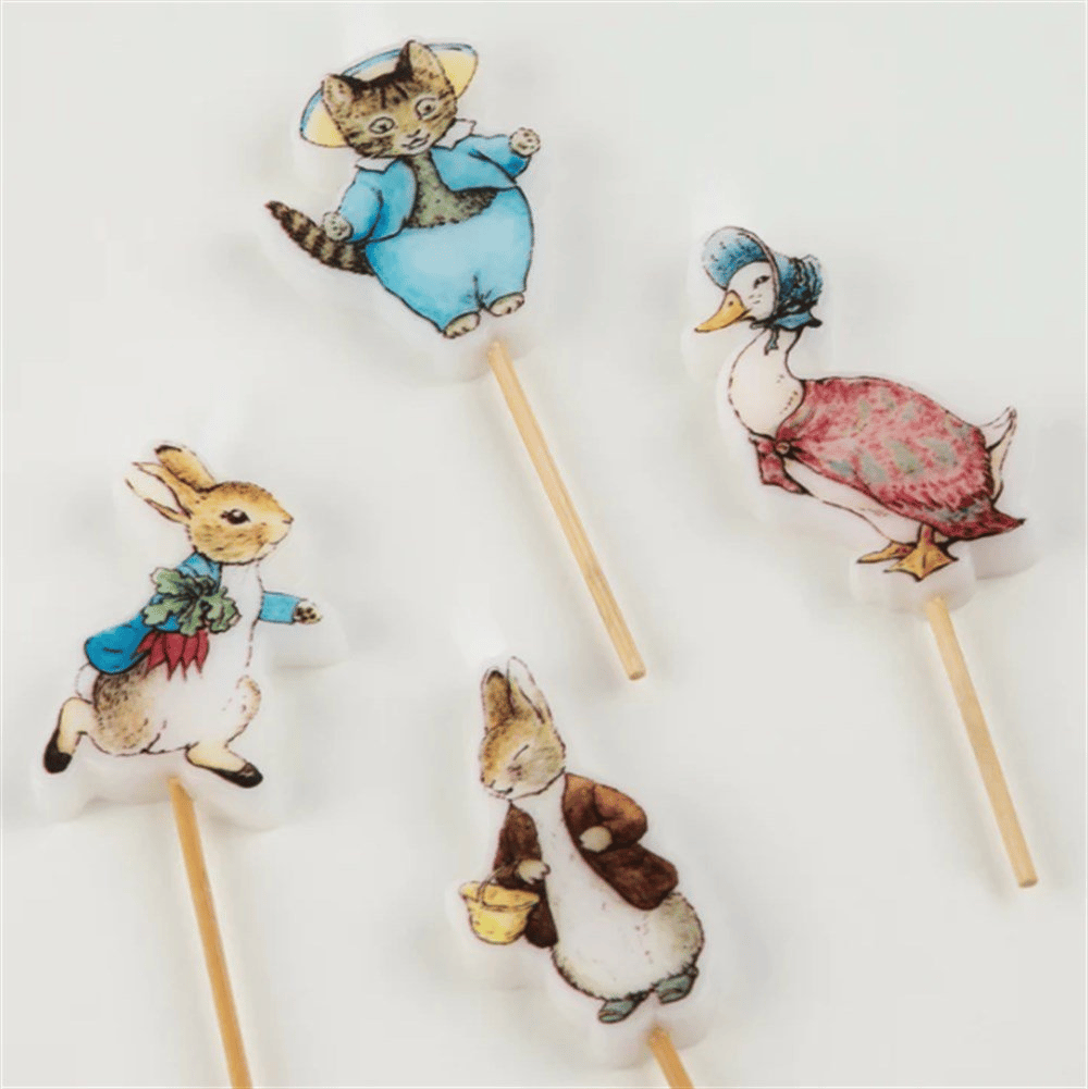 Meri Meri - Peter Rabbit In The Garden Candles - Peter Rabbit Bahçede Mumlar - 4Lü
