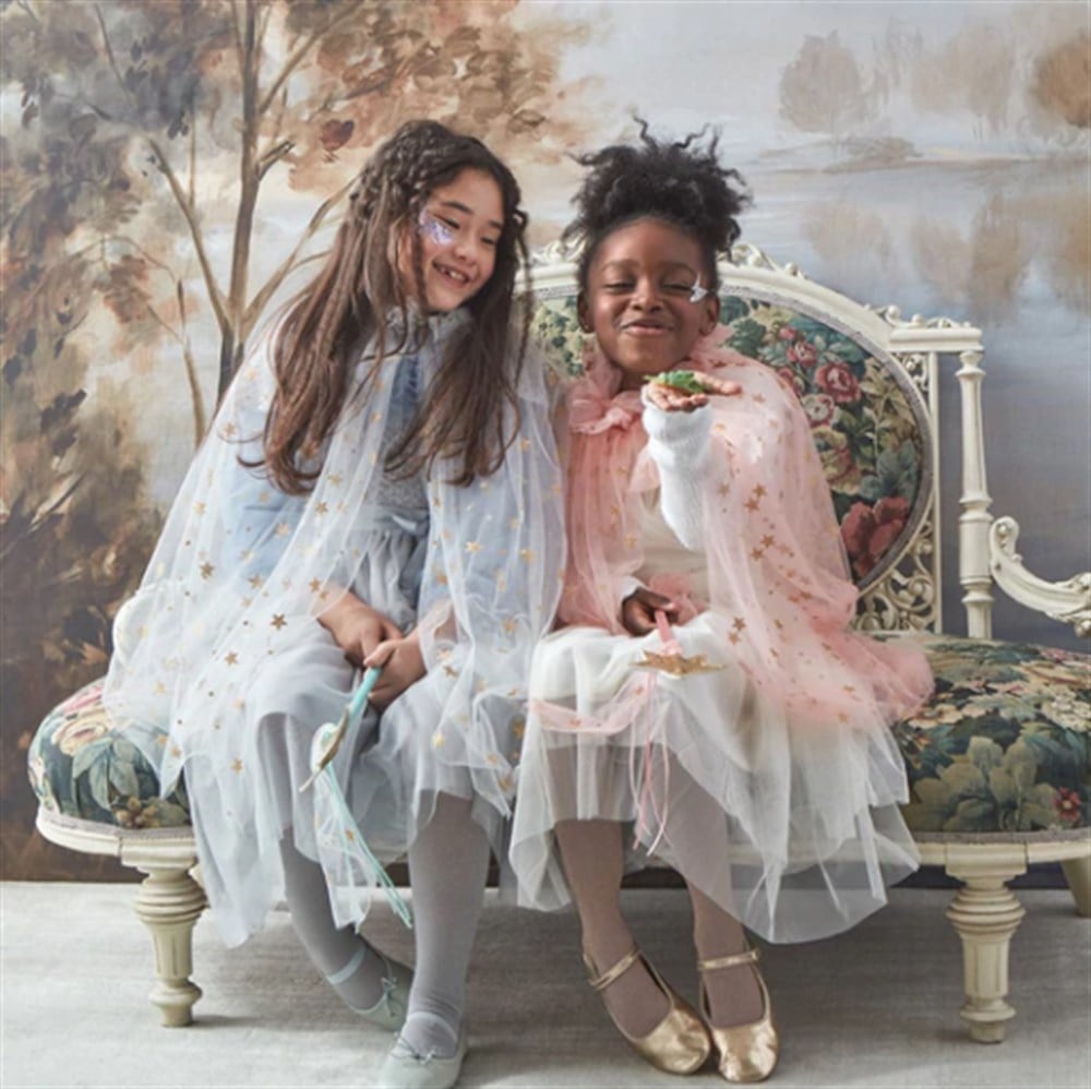 Meri Meri - Pink Star Tulle Cape - Pembe Yıldızlı Pelerin Kostüm