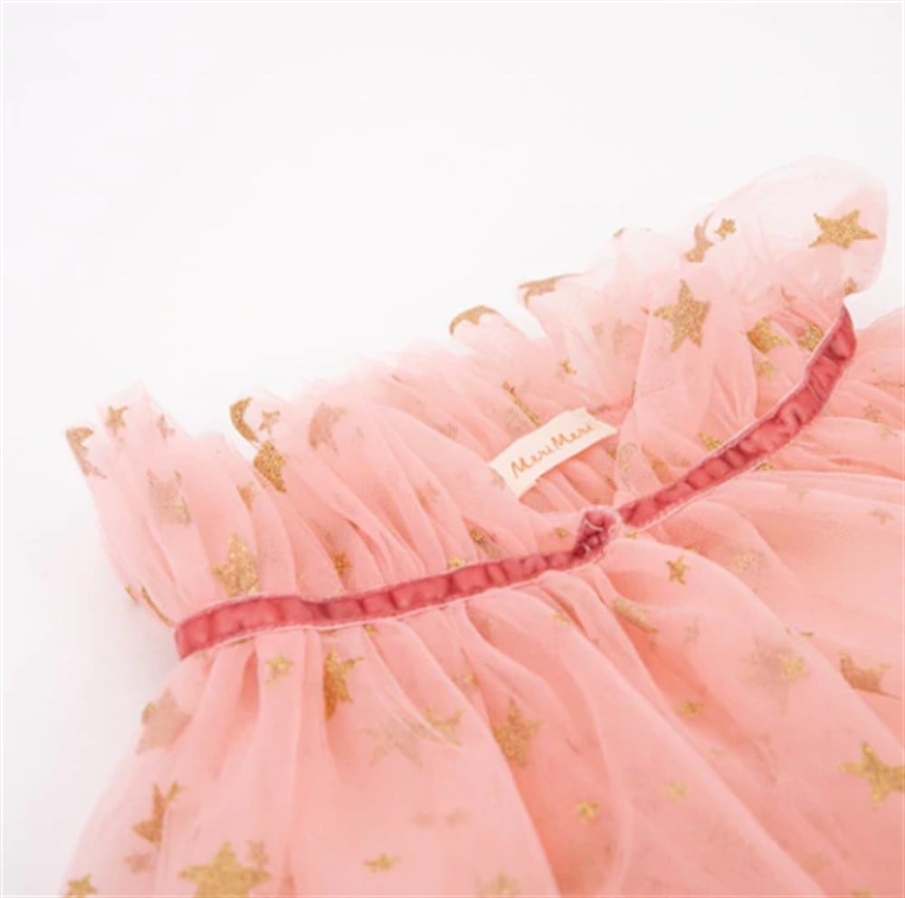 Meri Meri - Pink Star Tulle Cape - Pembe Yıldızlı Pelerin Kostüm