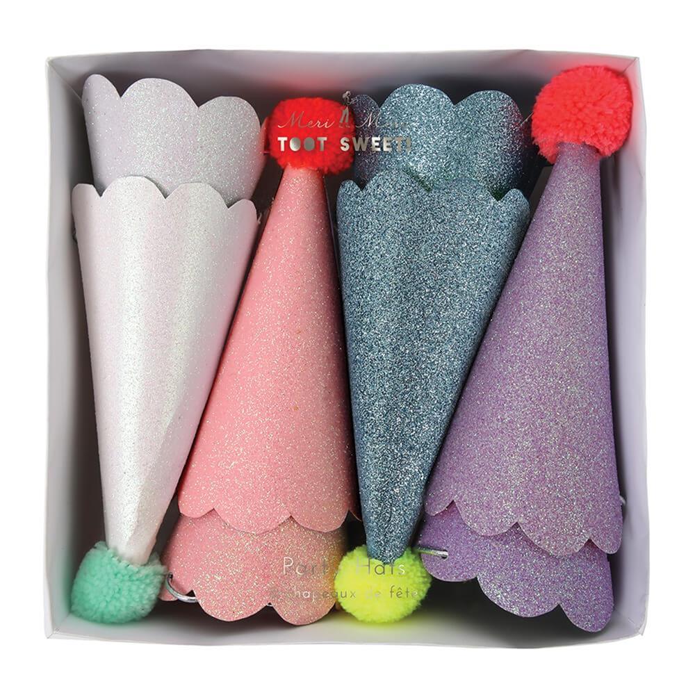 Meri Meri - Pompom Party Hats - Ponponlu Parti Şapkaları