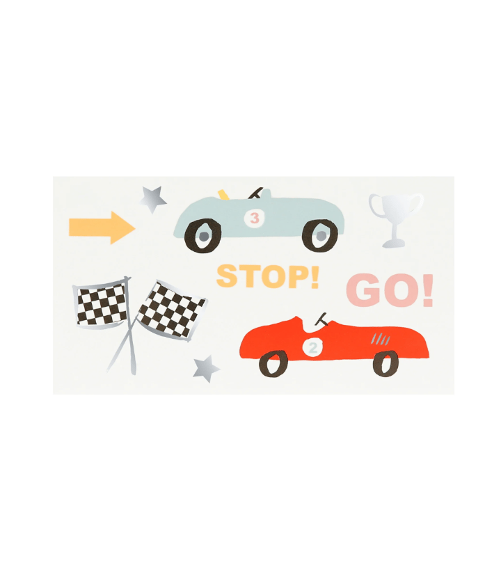 Meri Meri - Race Cars Tattoos - Araba Yarışı Geçici Dövmeler (X2)