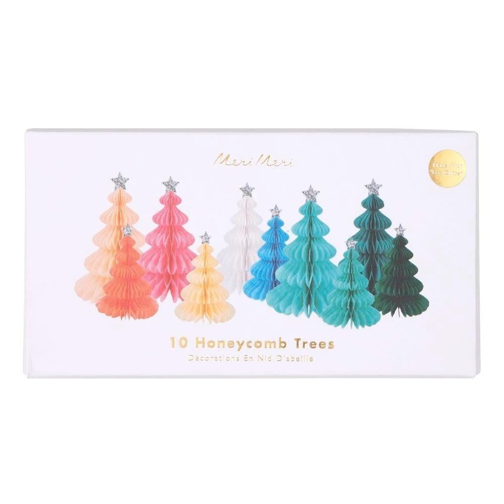 Meri Meri - Rainbow Forest Honeycomb Decorations - Renkli Orman Petekli Dekorlar - 10Lu