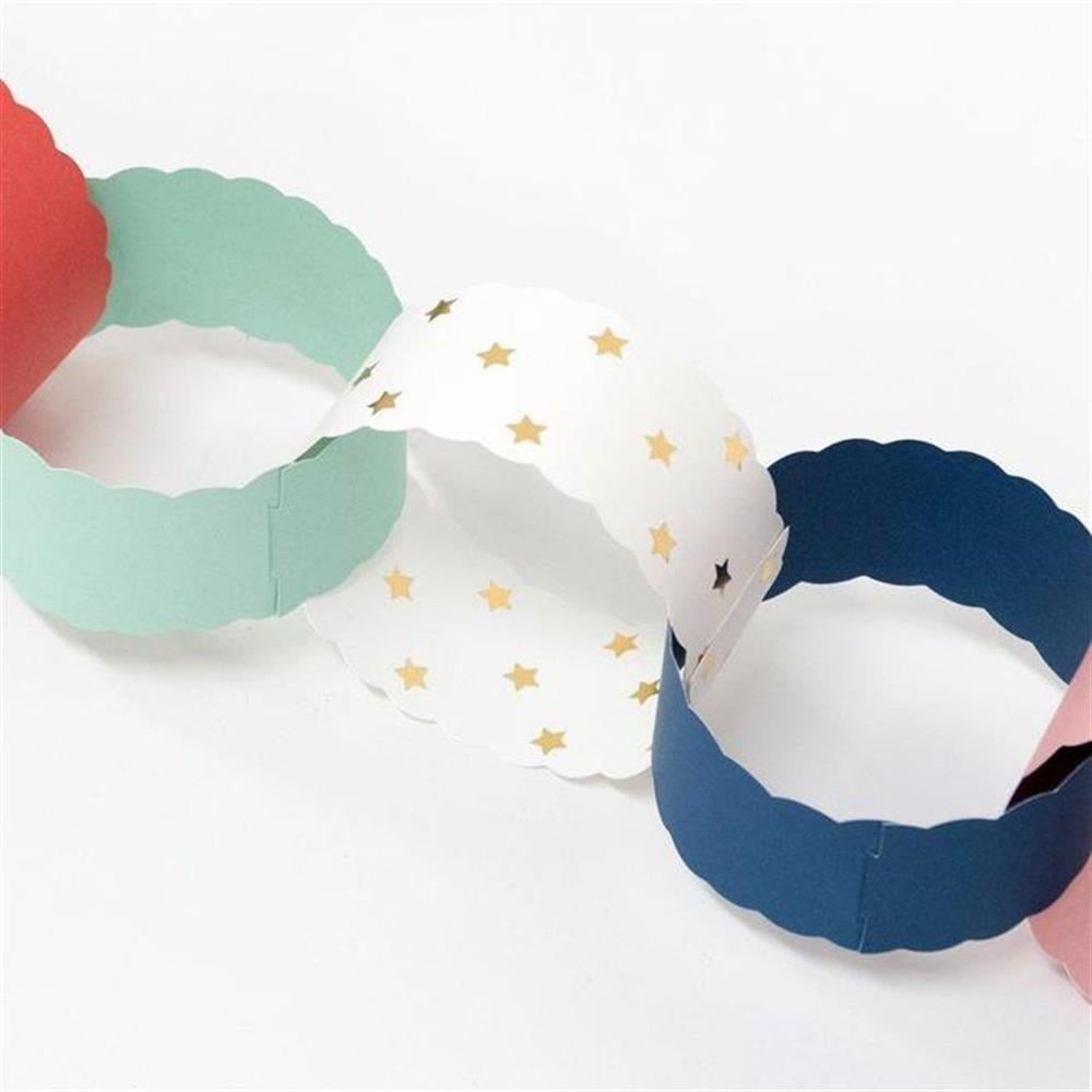 Meri Meri - Scalloped Christmas Paper Chains - Yeni Yıl Zincirli Asılan Süs