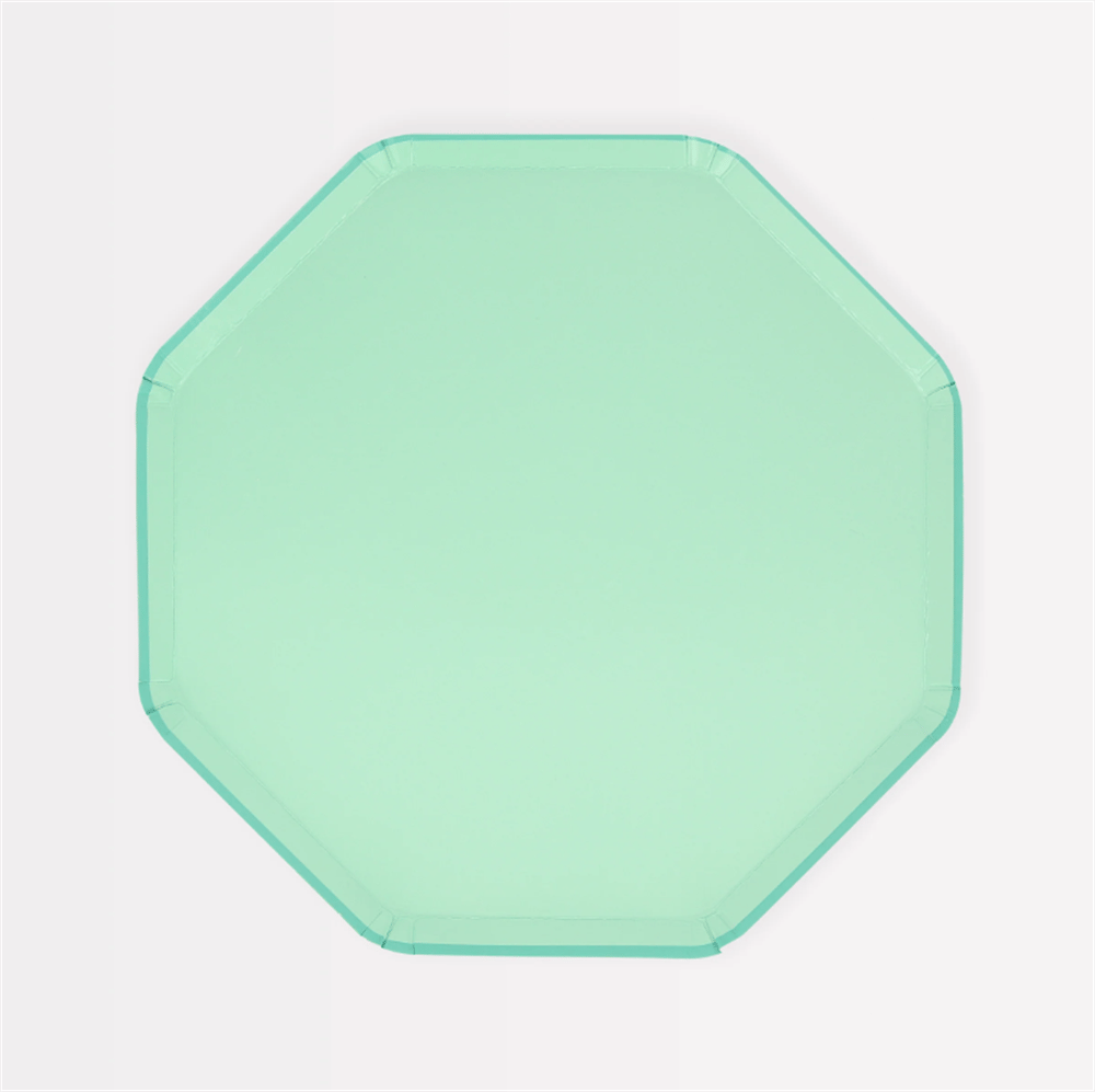 Meri Meri - Sea Foam Green Side Plates - Deniz Köpüğü Yeşili Tabaklar (M) (X8)