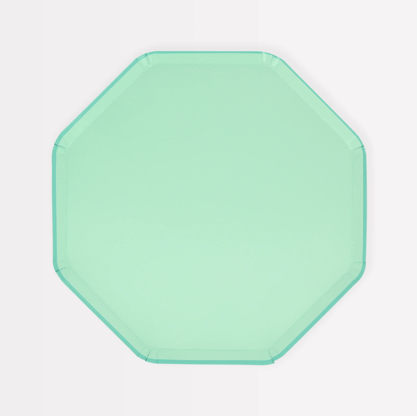 Meri Meri - Sea Foam Green Side Plates - Deniz Köpüğü Yeşili Tabaklar (M) (x8)