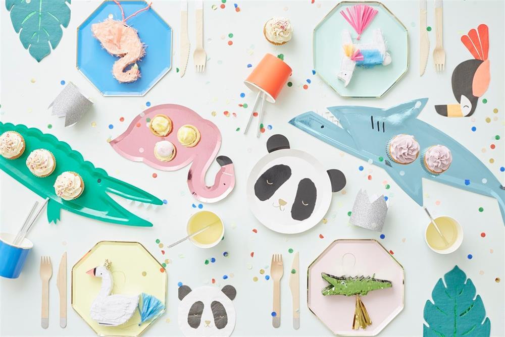 Meri Meri - Shark Platters - Köpek Balığı Servis Tabakları - 4Lü