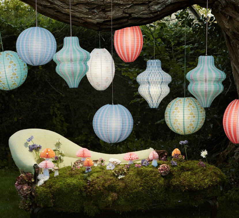 Meri Meri - Stripy Lanterns - Çizgili Fenerler (3Lü)