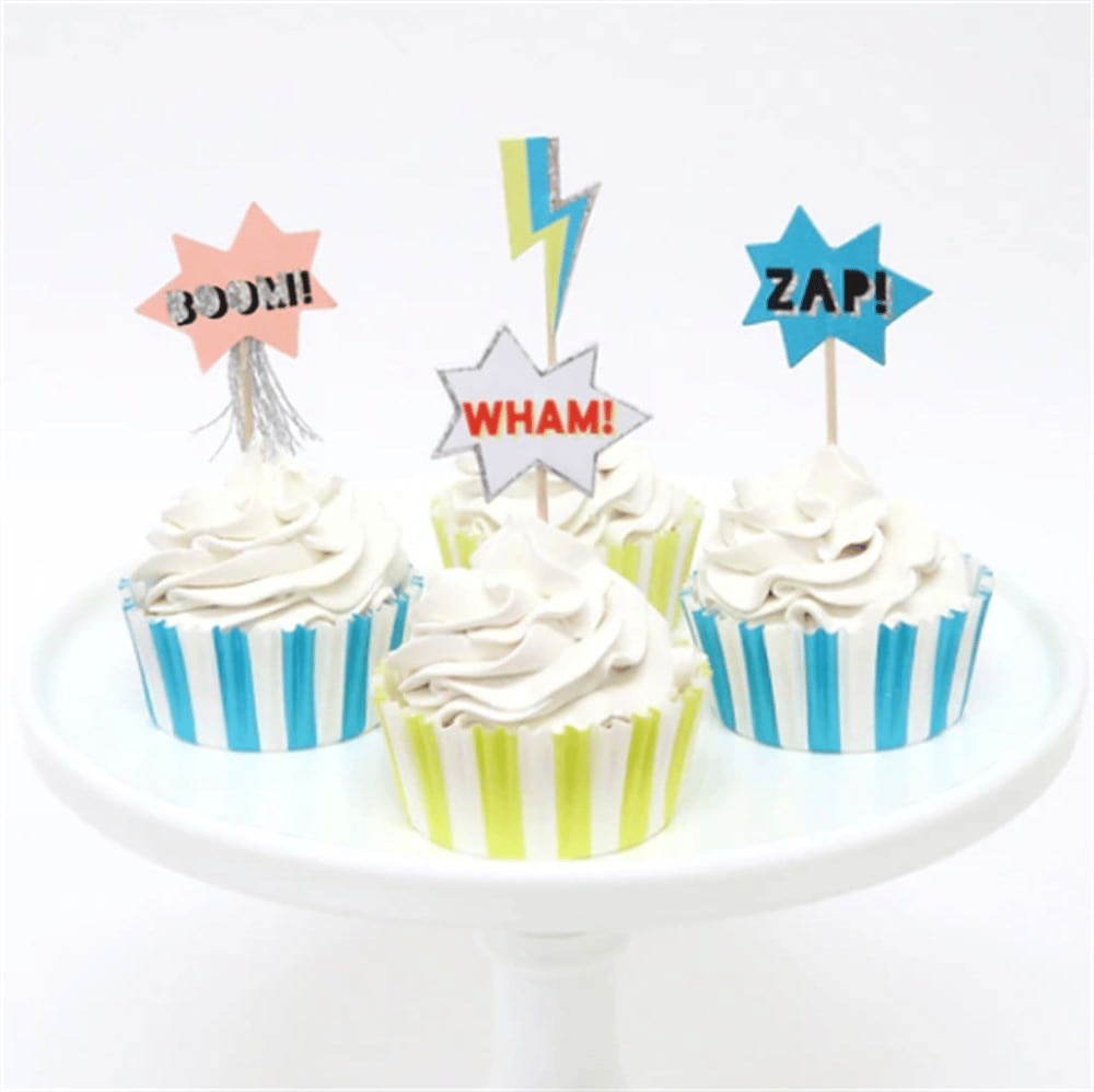 Meri Meri - Superhero Cupcake Kit - Süper Kahraman Cupcake Seti - 24Lü
