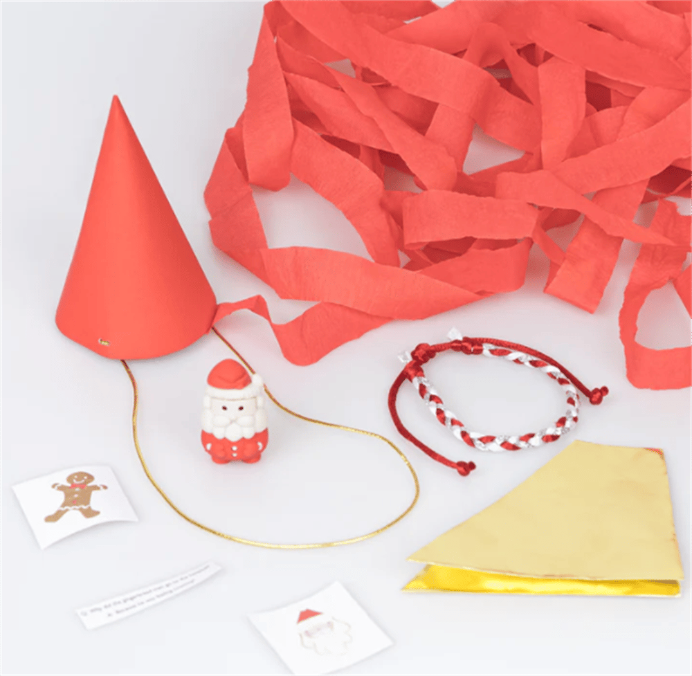 Meri Meri - Surprise Santa Hats - Süprizli Noel Baba Şapkalar (3Lü)
