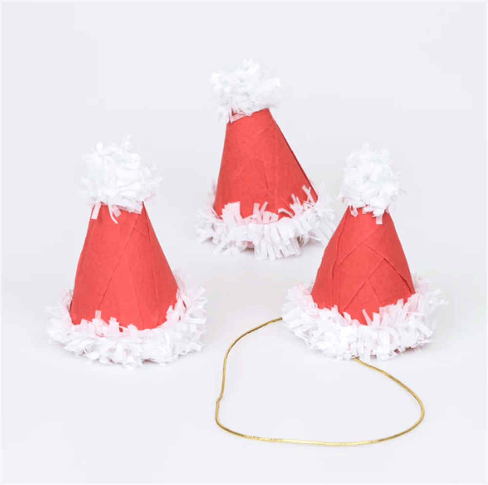 Meri Meri - Surprise Santa Hats - Süprizli Noel Baba Şapkalar (3Lü)