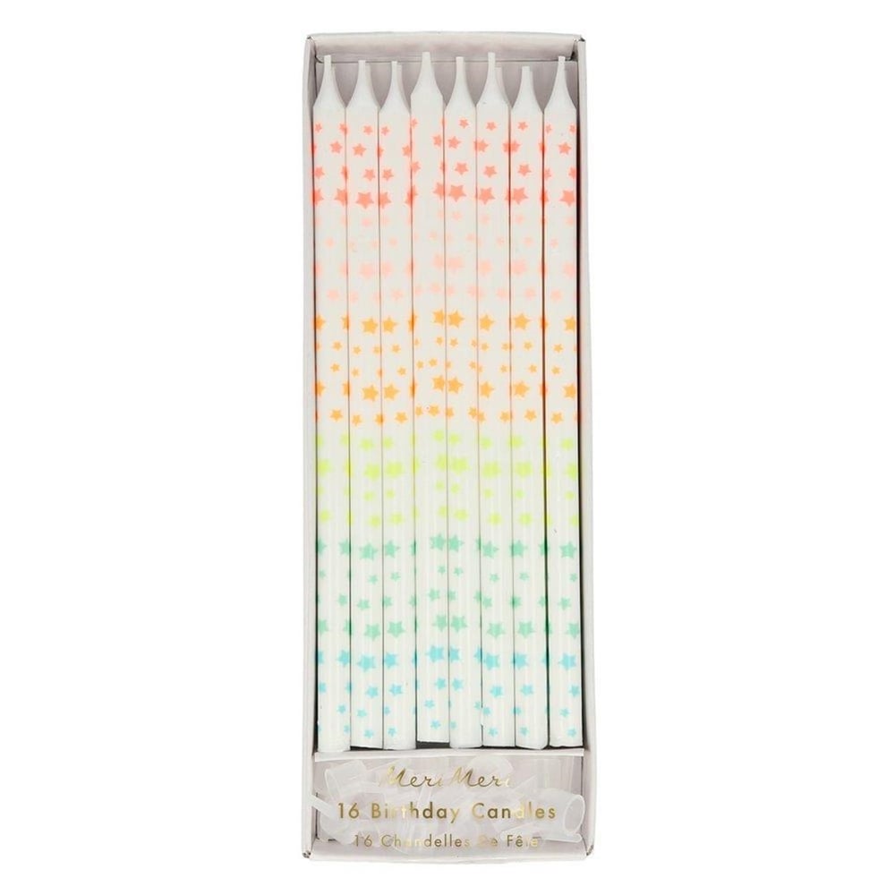Meri Meri - Tapered Stars Candles - Yıldız Desenli Mumlar