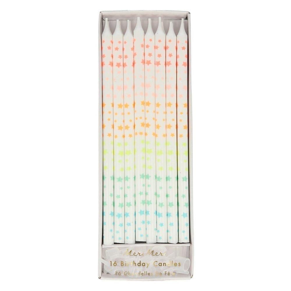 Meri Meri - Tapered Stars Candles - Yıldız Desenli Mumlar