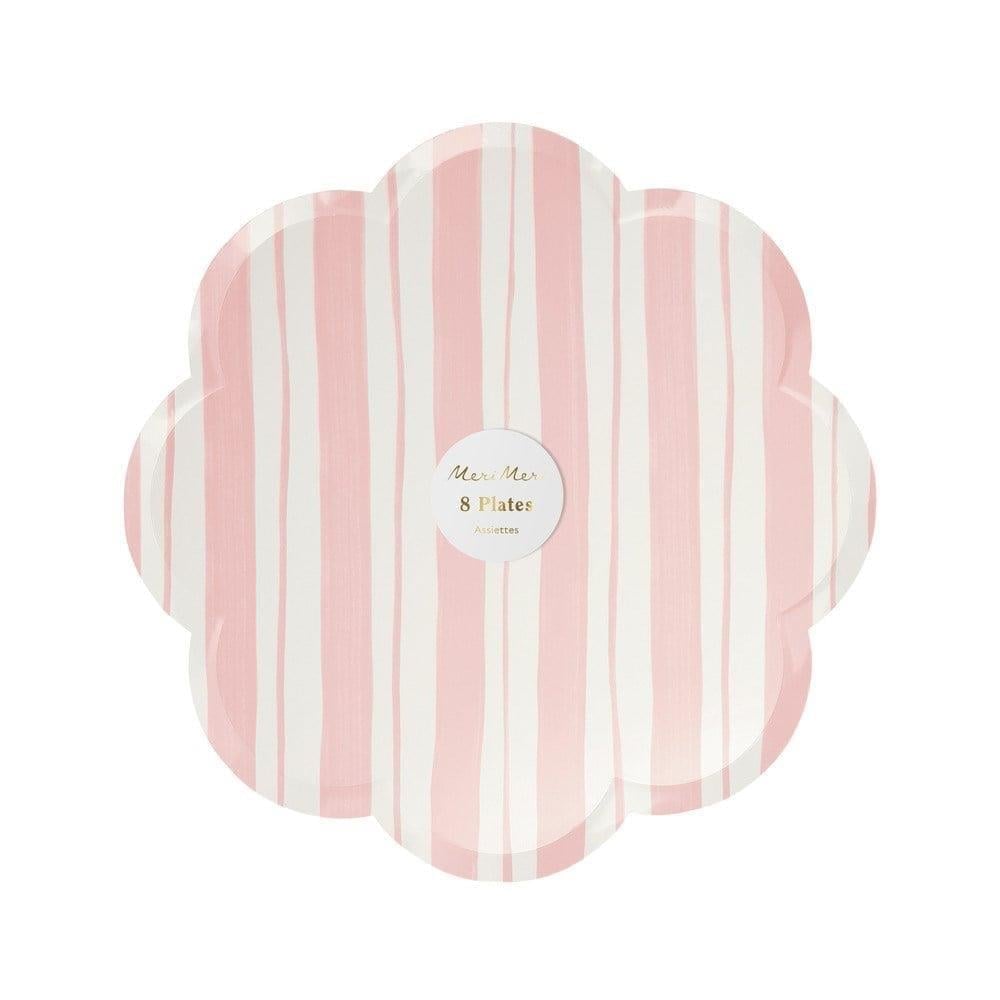 Meri Meri - Ticking Stripe Side Plates - Kalın Çizgili Tabaklar - 8Li