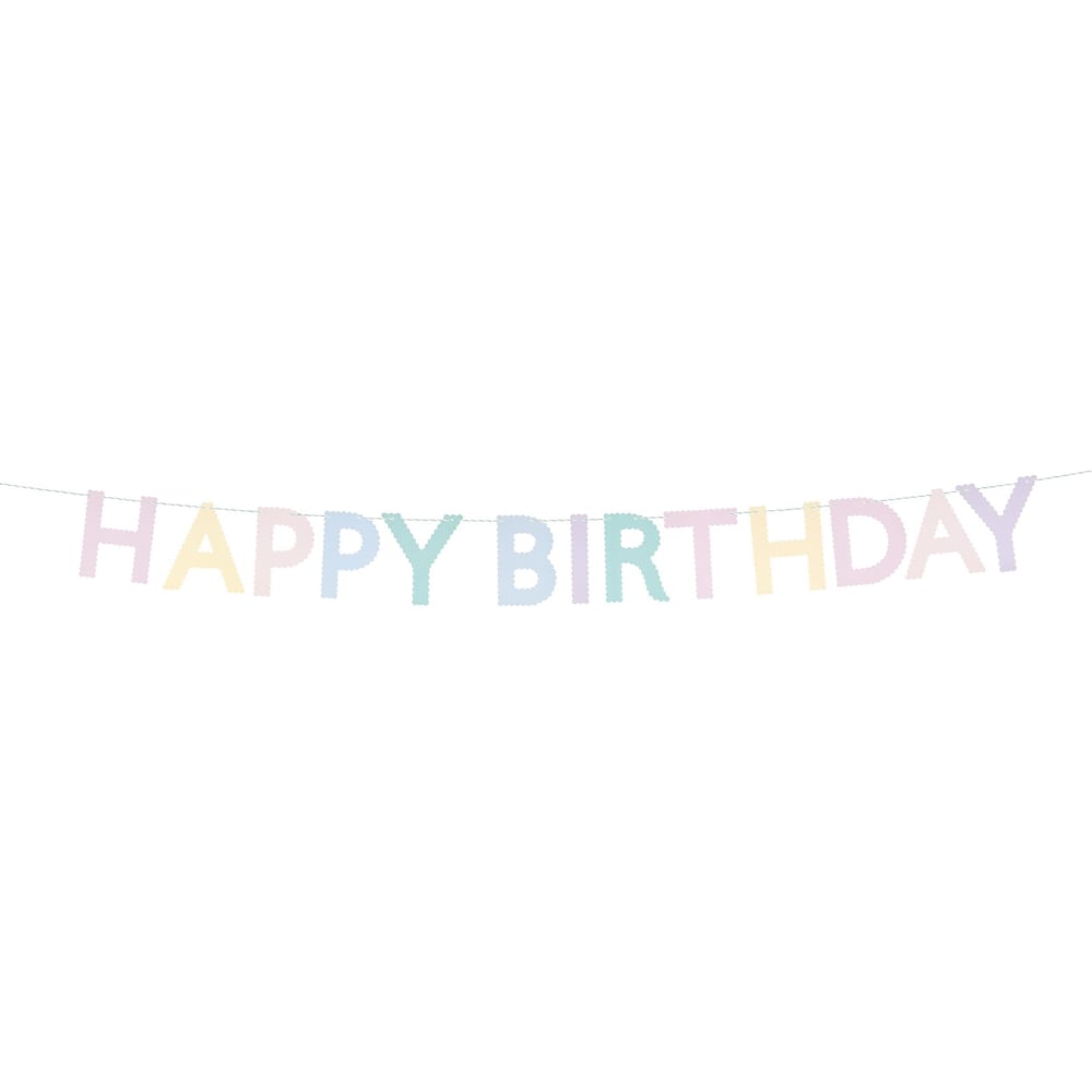 Meri Meri - Tırtıklı Pastel Happy Birthday Asılan Süs