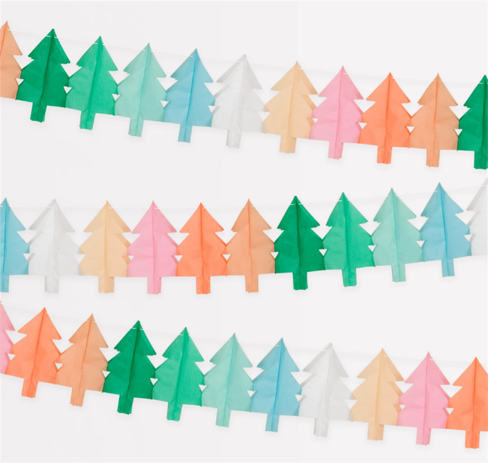 Meri Meri - Tissue Paper Christmas Tree Garlands - Yeni Yıl Ağacı Asılan Süs