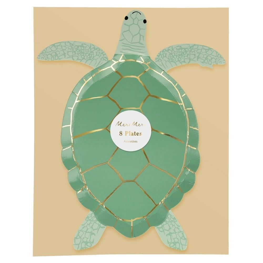 Meri Meri - Turtle Plates - Kaplumbağa Tabaklar - 8Li