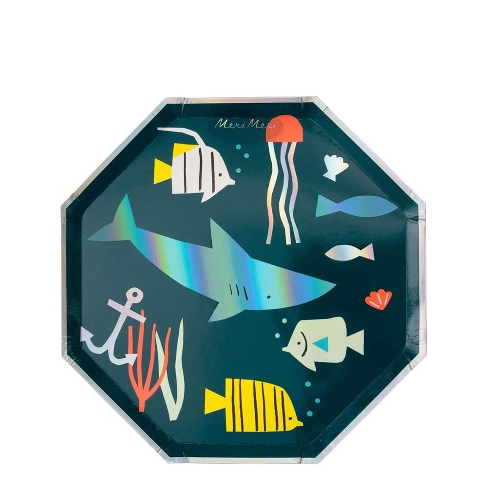 Meri Meri - Under The Sea Plates - Su Altı Dünyası Tabaklar - M - 8Li