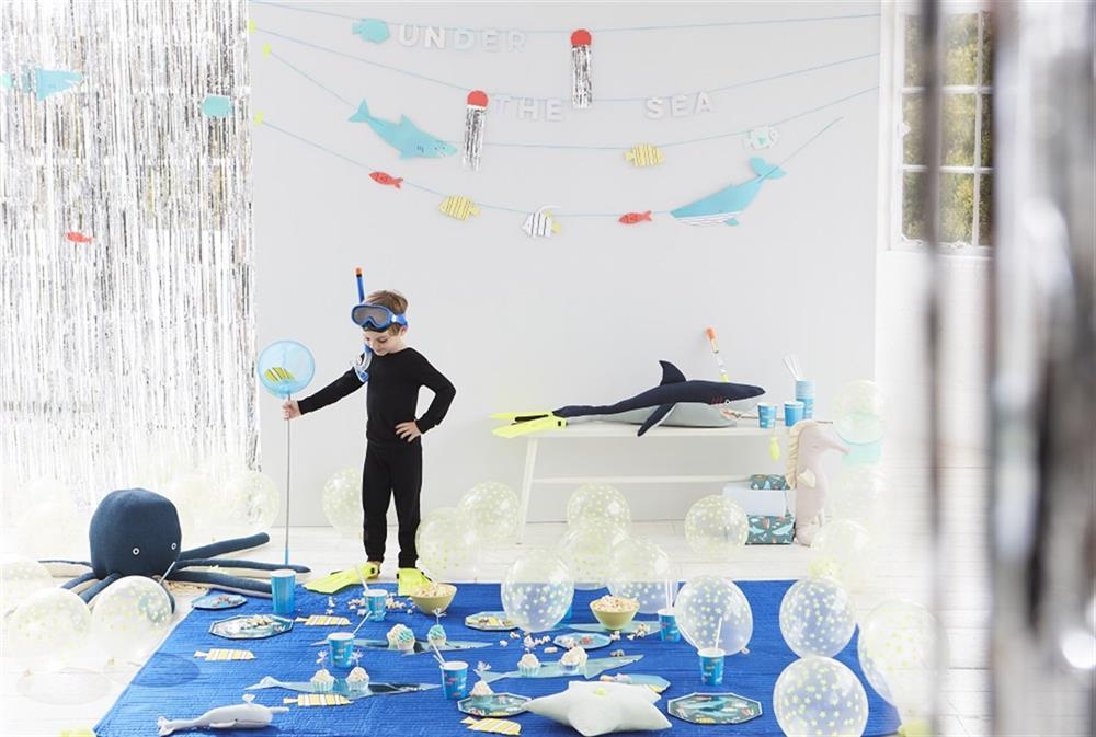 Meri Meri - Under The Sea Plates - Su Altı Dünyası Tabaklar - M - 8Li