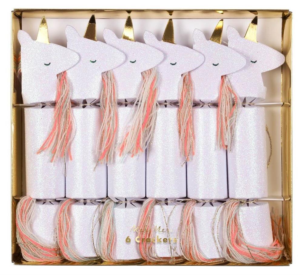 Meri Meri - Unicorn Glitter Crackers - Unicorn Sürpriz Topları - S - 6Lı